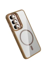 Joko Samsung Galaxy S24 FE Remim Lensli Magsafe Standlı Kapak - Kahverengi - Görsel 4
