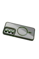 Joko Samsung Galaxy S24 FE Remim Lensli Magsafe Standlı Kapak - Koyu Yeşil - Görsel 4