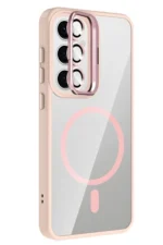 Joko Samsung Galaxy S24 FE Remim Lensli Magsafe Standlı Kapak - Pembe - Görsel 3