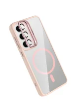 Joko Samsung Galaxy S24 FE Remim Lensli Magsafe Standlı Kapak - Pembe - Görsel 4