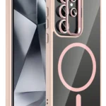Joko Samsung Galaxy S24 Ultra Remim Lensli Magsafe Standlı Kapak - Pembe