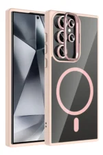 Joko Samsung Galaxy S25 Ultra Remim Lensli Magsafe Standlı Kapak - Pembe