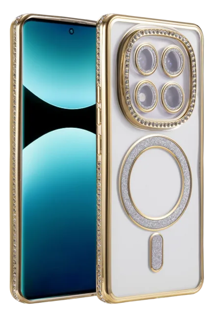 Uray store Xiaomi Redmi Note 15 Pro 5G Joke Simli Magneticsafe Kılıf - Gold