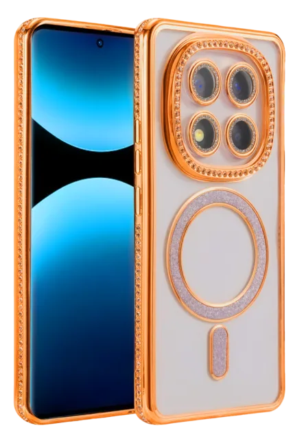 Uray store Xiaomi Redmi Note 15 Pro 5G Joke Simli Magneticsafe Kılıf - Turuncu