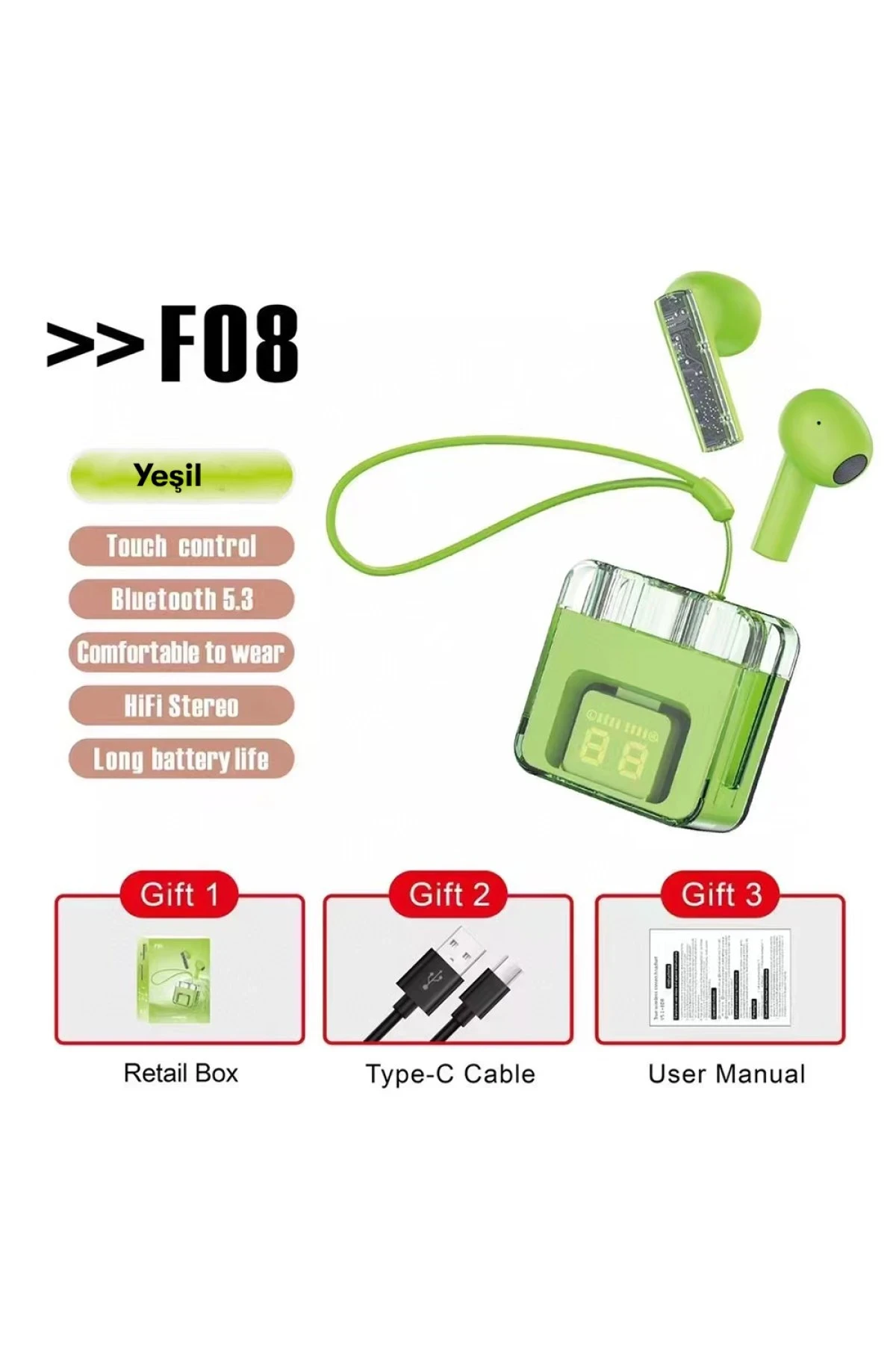 karler-bass-f08-dijital-sarj-gostergeli-tws-bluetooth-kulaklik-yesil-default Karler Bass F08 Dijital Şarj Göstergeli TWS Bluetooth Kulaklık - Yeşil - Görsel 1
