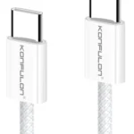Konfulon DC130 2M 60W Type-C to Type-C Örgülü Hızlı Şarj Kablosu - Beyaz