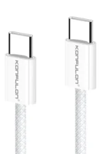 Konfulon DC130 2M 60W Type-C to Type-C Örgülü Hızlı Şarj Kablosu - Beyaz