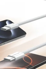 Konfulon DC130 2M 60W Type-C to Type-C Örgülü Hızlı Şarj Kablosu - Beyaz - Görsel 4