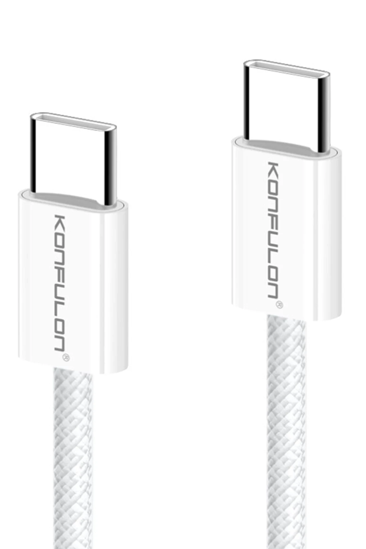 konfulon-dc130-2m-60w-type-c-to-type-c-orgulu-hizli-sarj-kablosu-beyaz-default Konfulon DC130 2M 60W Type-C to Type-C Örgülü Hızlı Şarj Kablosu - Beyaz - Görsel 1