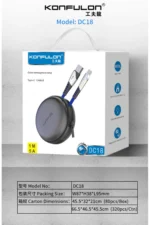 Konfulon DC18 Type-C Kablo 1M 5A - Kırmızı - Görsel 2