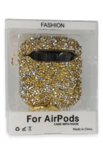 Uray store Apple Airpods 2 (2.nesil) Mira Taşlı Kılıf - Gold - Görsel 3