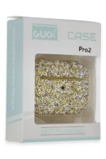 Uray store Apple Airpods Pro 2 (2.nesil) Luz Taşlı Kılıf - Gold - Görsel 4