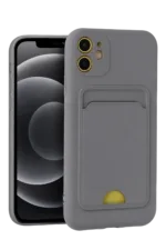 Uray store Apple iPhone 11 Kılıf Kelvin Kartvizitli Silikon - Gri