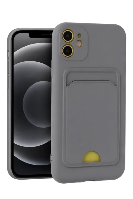 Uray store Apple iPhone 11 Kılıf Kelvin Kartvizitli Silikon - Gri
