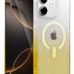 Uray store Apple iPhone 12 Pummel Shiny Magsafe Kapak - Gold