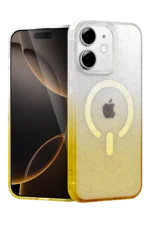 Uray store Apple iPhone 12 Pummel Shiny Magsafe Kapak - Gold