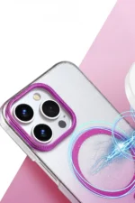 Uray store Apple iPhone 14 Pro Max Glossy Magsafe Kapak - Çöl Titanyum - Görsel 2