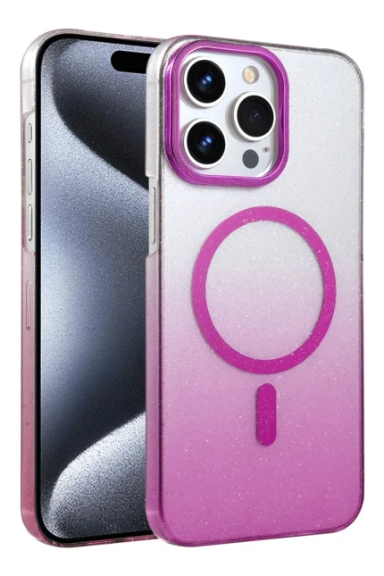 Uray store Apple iPhone 14 Pro Max Glossy Magsafe Kapak - Mor