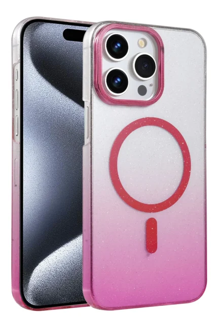 Uray store Apple iPhone 14 Pro Max Glossy Magsafe Kapak - Pembe