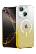 Uray store Apple iPhone 14 Pummel Shiny Magsafe Kapak - Gold