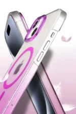 Uray store Apple iPhone 15 Plus Glossy Magsafe Kapak - Pembe - Görsel 3