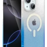 Uray store Apple iPhone 15 Plus Pummel Shiny Magsafe Kapak - Mavi