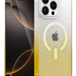Uray store Apple iPhone 15 Pro Max Pummel Shiny Magsafe Kapak - Gold