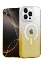 Uray store Apple iPhone 15 Pro Pummel Shiny Magsafe Kapak - Gold