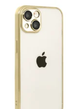 Uray store Apple iPhone 15 Razer Lensli Silikon - Gold - Görsel 2