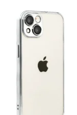 Uray store Apple iPhone 15 Razer Lensli Silikon - Gümüş - Görsel 2