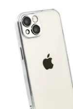 Uray store Apple iPhone 15 Razer Lensli Silikon - Gümüş - Görsel 3