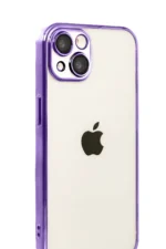 Uray store Apple iPhone 15 Razer Lensli Silikon - Mor - Görsel 2