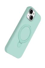 Uray store Apple iPhone 15 Regal Magsafe Standlı Kapak - Su Yeşili - Görsel 3