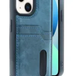 Uray store Apple iPhone 15 Sara Kartvizitli Deri Kılıf - Lacivert