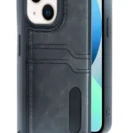 Uray store Apple iPhone 15 Sara Kartvizitli Deri Kılıf - Siyah