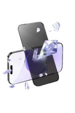 Uray store Apple iPhone 16 Bilvis 5in1 5D Magic Hayalet Cam Ekran Koruyucu - Siyah - Görsel 4
