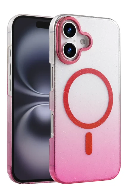 Uray store Apple iPhone 16 Plus Glossy Magsafe Kapak - Pembe