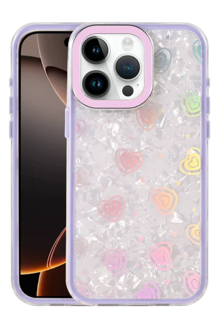 Uray store Apple iPhone 16 Pro Lumi Desenli Kapak - Mor
