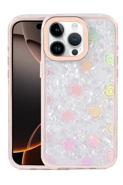 Uray store Apple iPhone 16 Pro Lumi Desenli Kapak - Pembe
