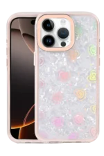 Uray store Apple iPhone 16 Pro Max Lumi Desenli Kapak - Pembe