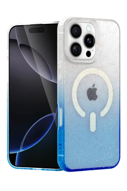 Uray store Apple iPhone 16 Pro Pummel Shiny Magsafe Kapak - Mavi