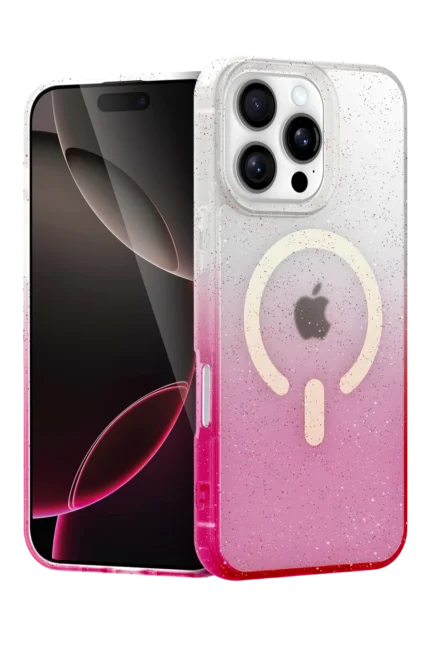 Uray store Apple iPhone 16 Pro Pummel Shiny Magsafe Kapak - Pembe