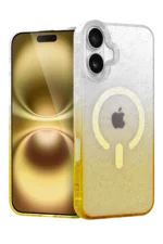Uray store Apple iPhone 16 Pummel Shiny Magsafe Kapak - Gold
