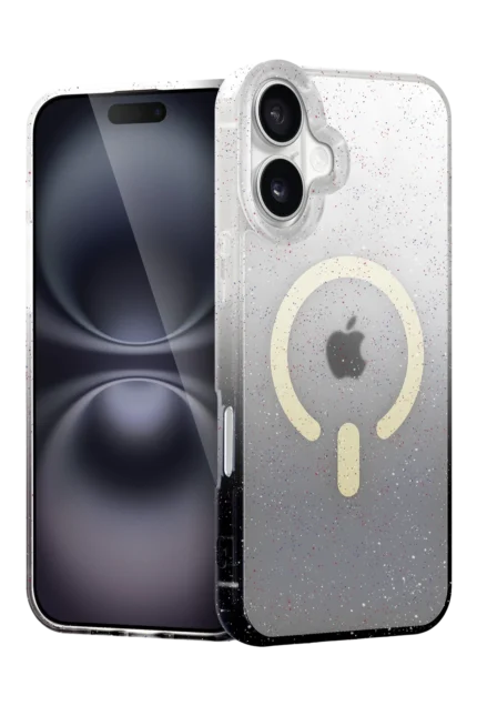 Uray store Apple iPhone 16 Pummel Shiny Magsafe Kapak - Siyah