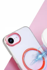 Uray store Apple iPhone 16E Glossy Magsafe Kapak - Pembe - Görsel 2