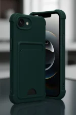 Uray store Apple iPhone 16E Kelvin Kartvizitli Silikon - Koyu Yeşil - Görsel 2