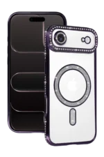 Uray store Apple iPhone 17 Air Joke Simli Magneticsafe Kılıf - Derin Mor