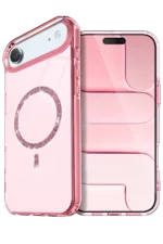 Uray store Apple iPhone 17 Air Live Diamond Magsafe Kapak - Pembe