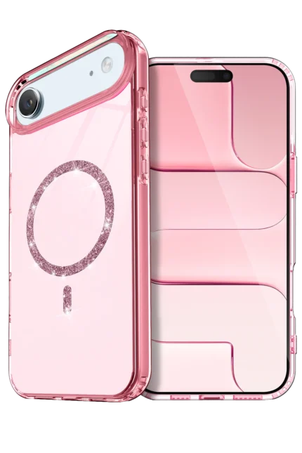 Uray store Apple iPhone 17 Air Live Diamond Magsafe Kapak - Pembe