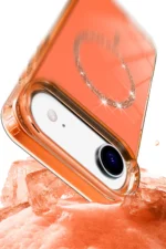 Uray store Apple iPhone 17 Air Live Diamond Magsafe Kapak - Turuncu - Görsel 4